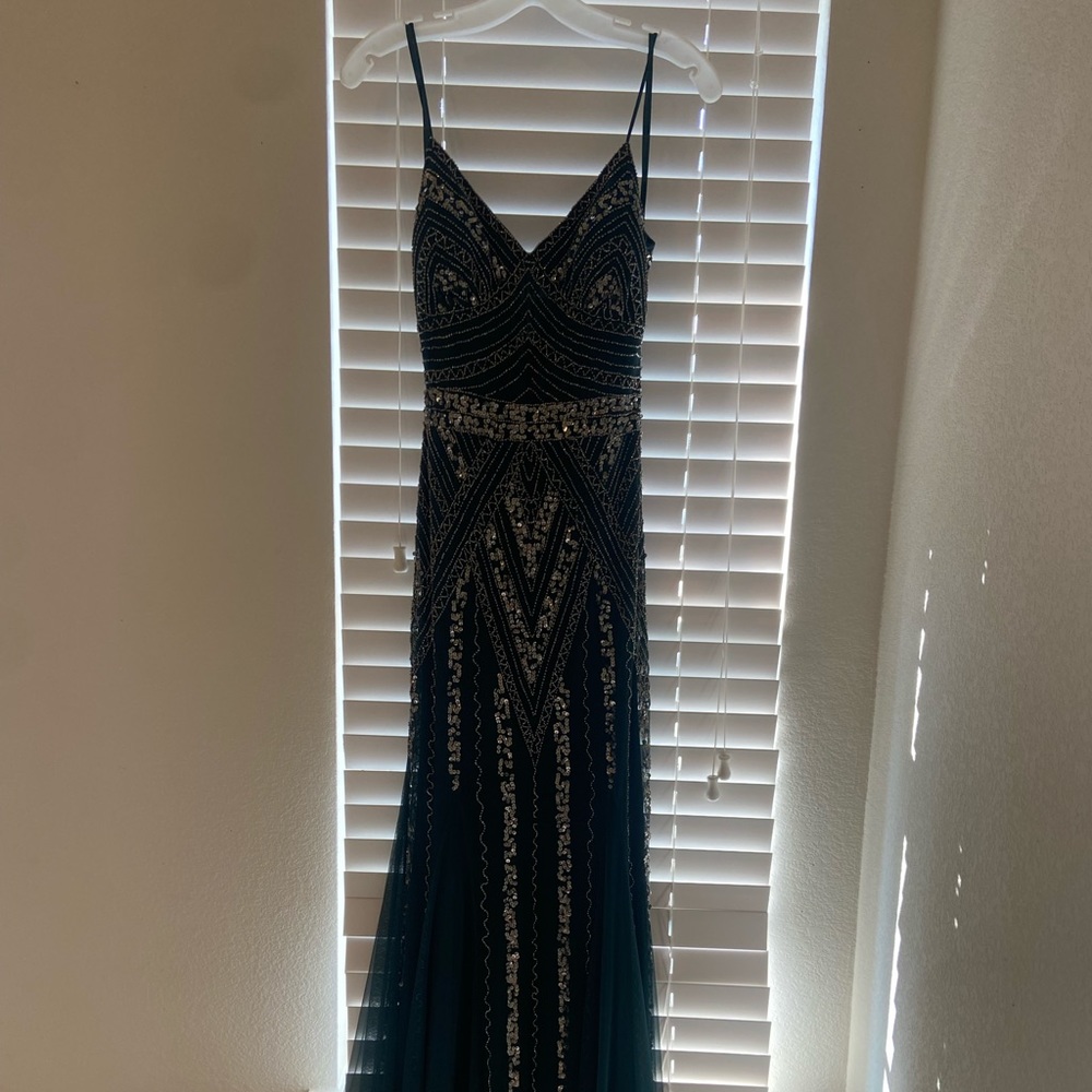 Beautiful dark green and sequin gown